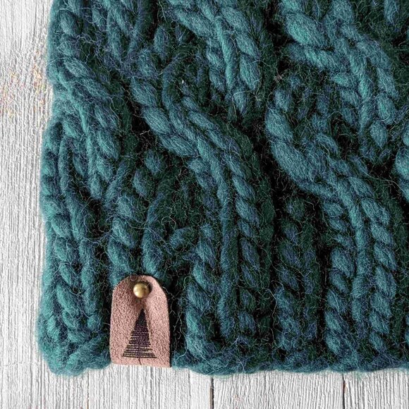 Hand Knit Luxury Cable Beanie - Picture 2 of 3